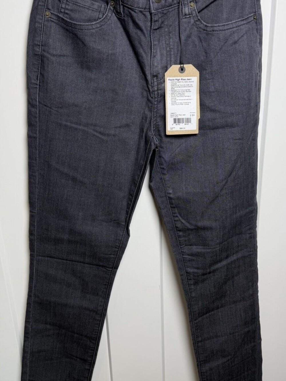 prAna Kayla High Rise Jeans Womens 2 26 Short Gray Stretch Skinny NWT $99